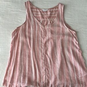 Pink Ribbed Sleeveless Tank Top